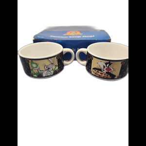 Looney Tunes 1998 Soup Mugs Bugs Bunny Sylvester And Tweety